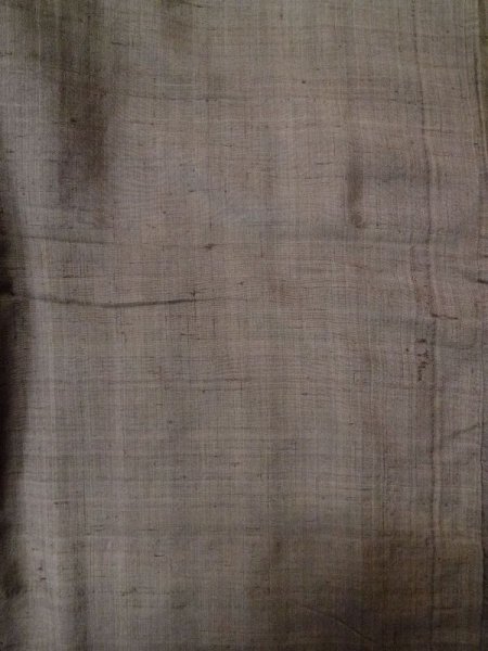 Photo3: M0301V Used Japanese men Pale Brown Men's Kimono / Silk.    (Grade B) (3)