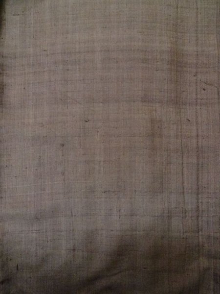 Photo4: M0301V Used Japanese men Pale Brown Men's Kimono / Silk.    (Grade B) (4)