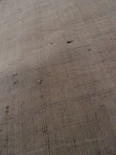 Photo7: M0301V Used Japanese men Pale Brown Men's Kimono / Silk.    (Grade B) (7)