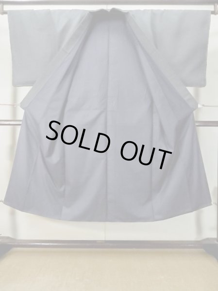 Photo2: Mint M0301W Used Japanese men Pale Blue Men's Kimono / Silk. Tortoise-shell pattern(Hexagonal pattern)   (Grade A) (2)