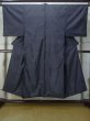 Photo1: M0301X Used Japanese menPale Dark Blue Men's Kimono / Silk. Abstract pattern   (Grade D) (1)