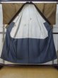 Photo2: M0301Y Used Japanese men  Brown Men's Kimono / Silk. Stripes padding inside  (Grade D) (2)