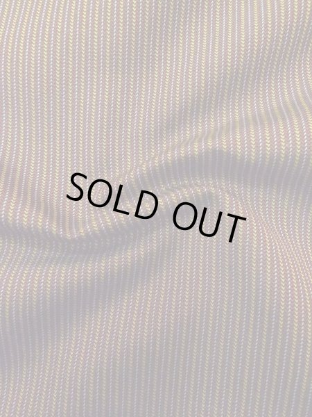 Photo9: M0301Y Used Japanese men  Brown Men's Kimono / Silk. Stripes padding inside  (Grade D) (9)