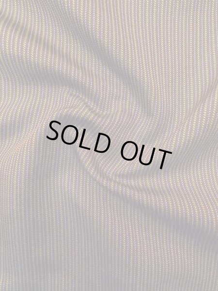 Photo10: M0301Y Used Japanese men  Brown Men's Kimono / Silk. Stripes padding inside  (Grade D) (10)