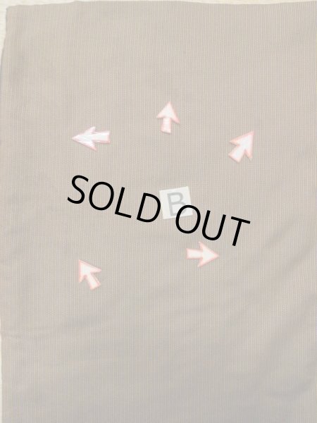 Photo13: M0301Y Used Japanese men  Brown Men's Kimono / Silk. Stripes padding inside  (Grade D) (13)