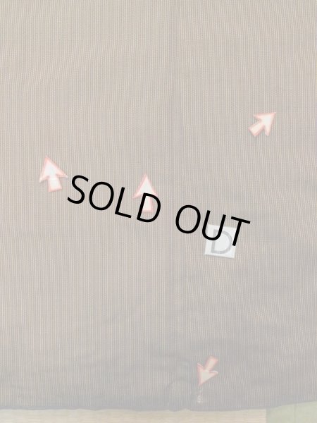 Photo15: M0301Y Used Japanese men  Brown Men's Kimono / Silk. Stripes padding inside  (Grade D) (15)