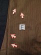 Photo16: M0301Y Used Japanese men  Brown Men's Kimono / Silk. Stripes padding inside  (Grade D) (16)
