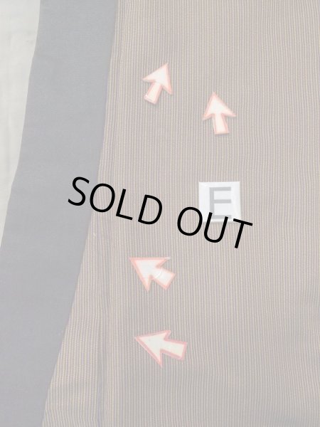 Photo17: M0301Y Used Japanese men  Brown Men's Kimono / Silk. Stripes padding inside  (Grade D) (17)