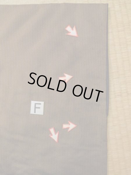 Photo18: M0301Y Used Japanese men  Brown Men's Kimono / Silk. Stripes padding inside  (Grade D) (18)