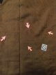 Photo19: M0301Y Used Japanese men  Brown Men's Kimono / Silk. Stripes padding inside  (Grade D) (19)