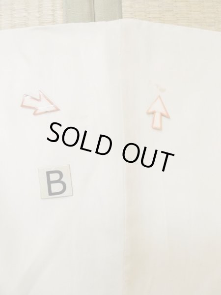 Photo13: M0302A Used Japanese men  White Men's Kimono / Silk.    (Grade C) (13)