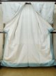 Photo2: M0307B Used Japanese women  White KOMON dyed / Silk. Chrysanthemum,   (Grade C) (2)