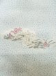 Photo6: M0307B Used Japanese women  White KOMON dyed / Silk. Chrysanthemum,   (Grade C) (6)