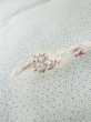 Photo10: M0307B Used Japanese women  White KOMON dyed / Silk. Chrysanthemum,   (Grade C) (10)