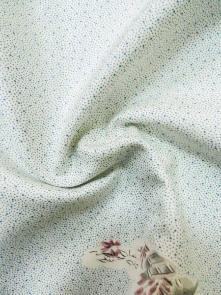 Photo12: M0307B Used Japanese women  White KOMON dyed / Silk. Chrysanthemum,   (Grade C) (12)