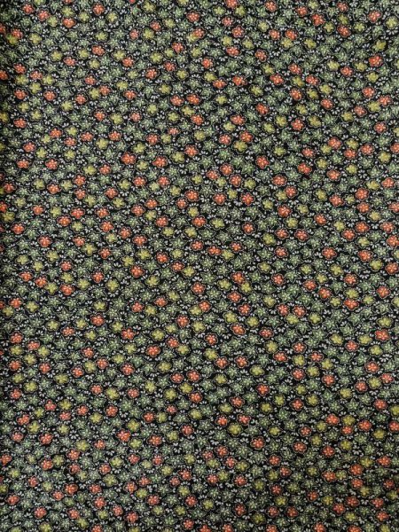 Photo3: Mint M0307C Used Japanese women  Black KOMON dyed / Silk. Flower,   (Grade A) (3)