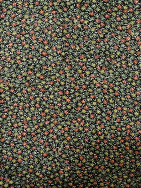 Photo4: Mint M0307C Used Japanese women  Black KOMON dyed / Silk. Flower,   (Grade A) (4)