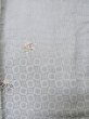 Photo4: M0307D Used Japanese women  White KOMON dyed / Silk. Chrysanthemum,   (Grade C) (4)