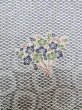 Photo5: M0307D Used Japanese women  White KOMON dyed / Silk. Chrysanthemum,   (Grade C) (5)