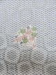 Photo6: M0307D Used Japanese women  White KOMON dyed / Silk. Chrysanthemum,   (Grade C) (6)