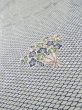 Photo8: M0307D Used Japanese women  White KOMON dyed / Silk. Chrysanthemum,   (Grade C) (8)
