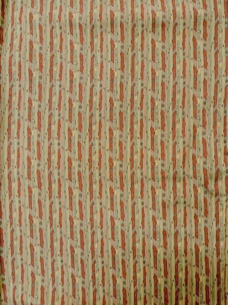 Photo4: M0307E Used Japanese women Pale Beige KOMON dyed / Silk. Stripes,   (Grade C) (4)
