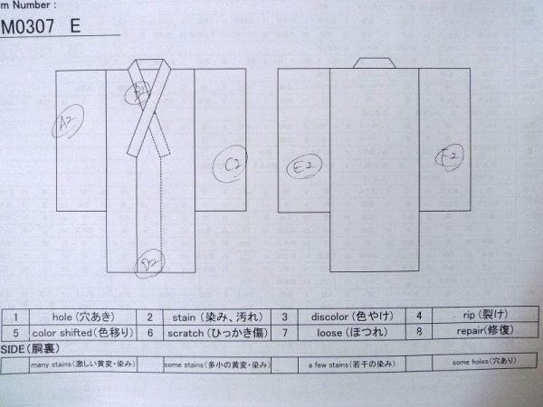 Photo11: M0307E Used Japanese women Pale Beige KOMON dyed / Silk. Stripes,   (Grade C) (11)