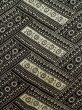 Photo5: M0307F Used Japanese women  Black KOMON dyed / Silk. Flower,   (Grade C) (5)