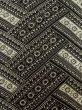 Photo6: M0307F Used Japanese women  Black KOMON dyed / Silk. Flower,   (Grade C) (6)