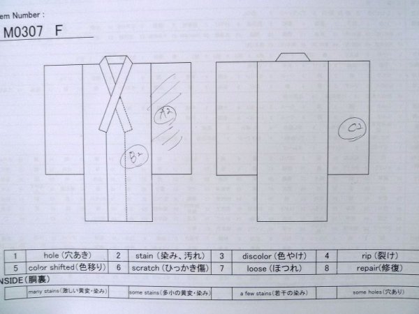 Photo11: M0307F Used Japanese women  Black KOMON dyed / Silk. Flower,   (Grade C) (11)