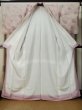 Photo2: Mint M0307H Used Japanese women  White KOMON dyed / Silk. Quadrangle,   (Grade A) (2)
