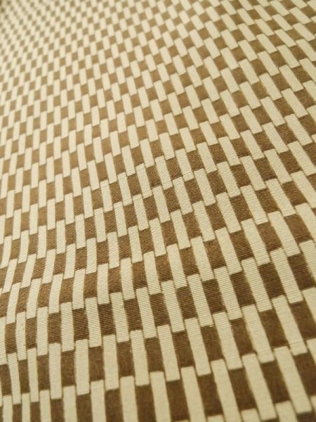 Photo7: M0307J Used Japanese women  Beige KOMON dyed / Silk. Geometrical pattern   (Grade B) (7)