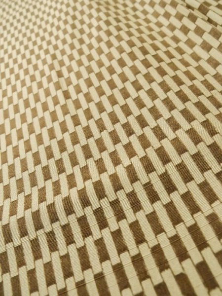 Photo8: M0307J Used Japanese women  Beige KOMON dyed / Silk. Geometrical pattern   (Grade B) (8)