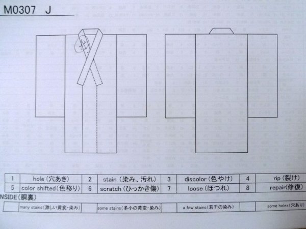 Photo11: M0307J Used Japanese women  Beige KOMON dyed / Silk. Geometrical pattern   (Grade B) (11)
