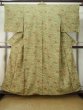 Photo1: M0307L Used Japanese womenPale Light Taupe KOMON dyed / Silk. Abstract pattern,   (Grade C) (1)