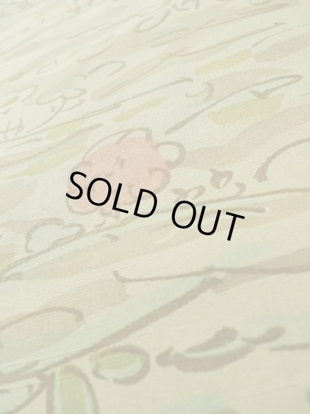 Photo9: M0307L Used Japanese womenPale Light Taupe KOMON dyed / Silk. Abstract pattern,   (Grade C) (9)