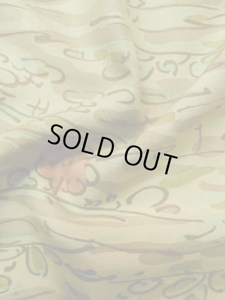 Photo12: M0307L Used Japanese womenPale Light Taupe KOMON dyed / Silk. Abstract pattern,   (Grade C) (12)