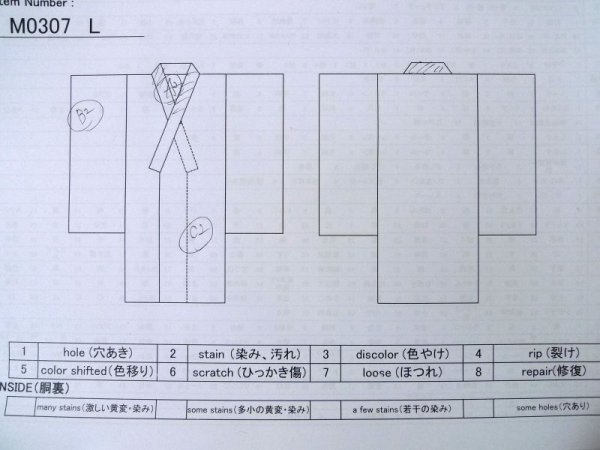 Photo13: M0307L Used Japanese womenPale Light Taupe KOMON dyed / Silk. Abstract pattern,   (Grade C) (13)