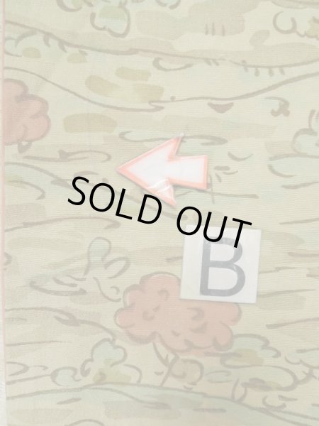 Photo15: M0307L Used Japanese womenPale Light Taupe KOMON dyed / Silk. Abstract pattern,   (Grade C) (15)