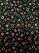 Photo6: M0307N Used Japanese women  Black KOMON dyed / Cotton. Flower   (Grade B) (6)