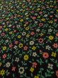 Photo7: M0307N Used Japanese women  Black KOMON dyed / Cotton. Flower   (Grade B) (7)