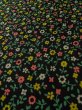 Photo8: M0307N Used Japanese women  Black KOMON dyed / Cotton. Flower   (Grade B) (8)