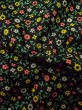 Photo9: M0307N Used Japanese women  Black KOMON dyed / Cotton. Flower   (Grade B) (9)