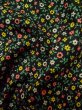 Photo10: M0307N Used Japanese women  Black KOMON dyed / Cotton. Flower   (Grade B) (10)