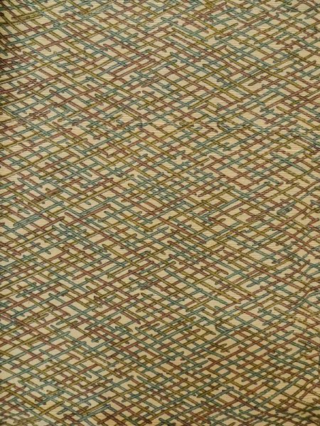 Photo3: M0307O Used Japanese women  Beige KOMON dyed / Silk. Abstract pattern   (Grade D) (3)