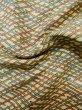 Photo9: M0307O Used Japanese women  Beige KOMON dyed / Silk. Abstract pattern   (Grade D) (9)