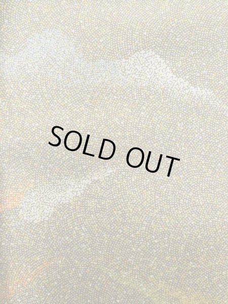 Photo7: M0307P Used Japanese women Pale Kahki KOMON dyed / Silk. Dot,   (Grade C) (7)