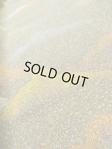 Photo8: M0307P Used Japanese women Pale Kahki KOMON dyed / Silk. Dot,   (Grade C) (8)