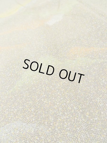 Photo9: M0307P Used Japanese women Pale Kahki KOMON dyed / Silk. Dot,   (Grade C) (9)