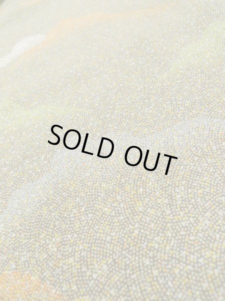 Photo10: M0307P Used Japanese women Pale Kahki KOMON dyed / Silk. Dot,   (Grade C) (10)